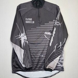 Ski-Doo Platinum Owners Club Jersey Mens Large Black Grey 1/4 Zip Long Sleeve